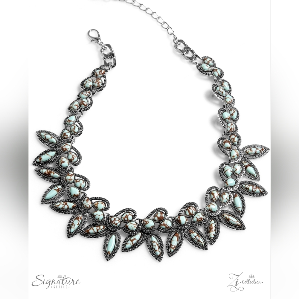 The April Zi Collection Necklace  Blue & Brown Stones Gorgeousness 💙